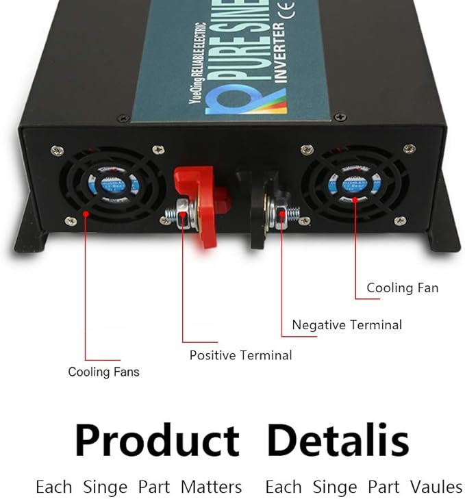 WZRELB FBA2500W12V RBP250012BLACK Power Inverter, 2500W 12V, Black