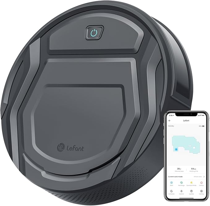 Lefant Robot Vacuums, 2200Pa Suction, 120 Min Runtime, WiFi/App/Alexa Control, Anti-Collision/Drop Sensor, Self-Charging Robotic Vacuum Cleaner, Slim, Q