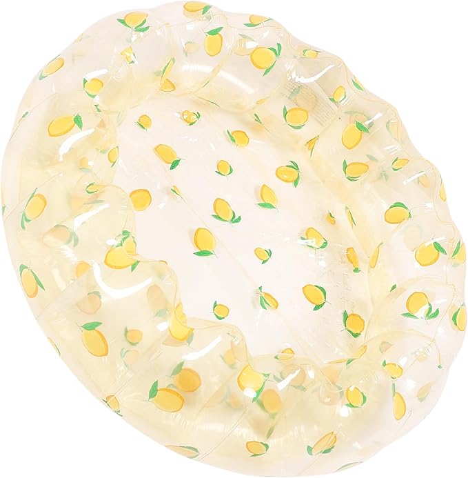 29 Inch Inflatable Swimming Pool, PVC Portable Blow Up Ball Play Pit Pool for Kid Indoor Outdoor Backyard (Transparent Lemon)