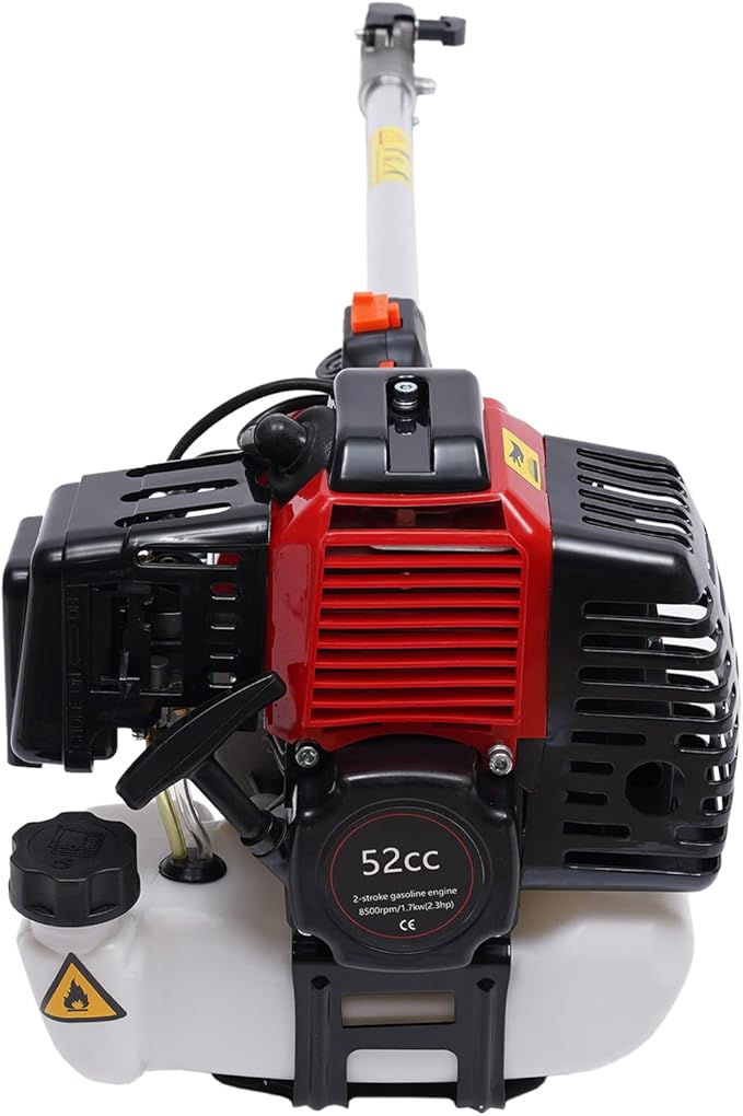 Gas String Trimmer, 10 in 1 52cc 2-Stroke Cordless Gasoline Brush Cutter Grass Gas Powered Straight Shaft Wacker Weed Eater Lawn Mower Multi Yard Care Tools for Home Garden Yard Care