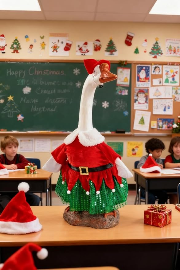 Christmas Porch Goose Outfit - 23" Goose Costume Festive Outfit for Cement Plastic Porch Goose Statue – Funny Outdoor Christmas Decor,Lawn Yard Decor,Patio & Garden Party