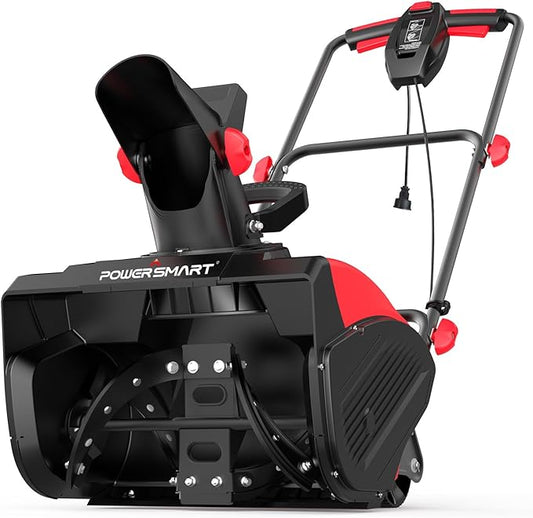 PowerSmart 18" Corded Snow Blower, Electric Snow Thrower with 15-Amp Motor, 2200 RPM, 30' Throwing Distance DB7517