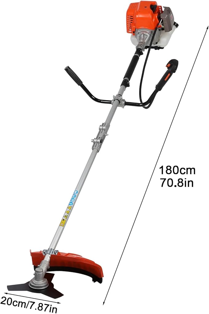 New Weed Eater Gas Powered 52cc 2-Stroke Gas Crank, 2 in 1 Grass Trimmer, Multi-Functional Trimming Tool - String Trimmer, Brush Trimmer (Red2)