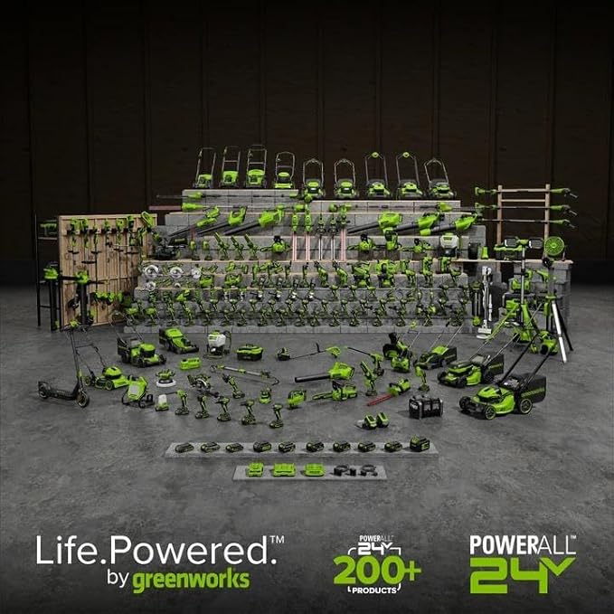 Greenworks 24V 13" Brushless Cordless (Push) Lawn Mower, 4.0Ah Battery and Charger Included
