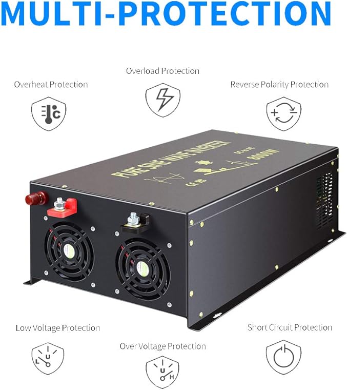 WZRELB 8000W 24VDC to 120VAC Pure Sine Wave Solar Power Inverter Homeuse Car Inverter
