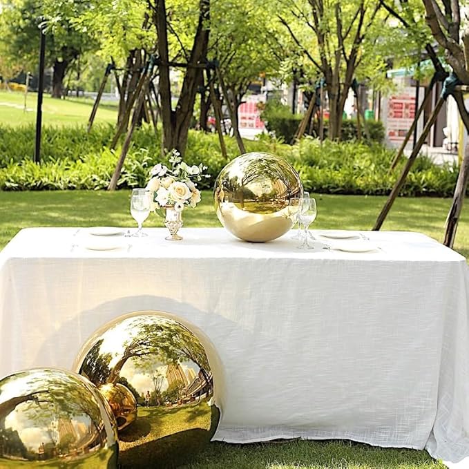Balsa Circle 16 in Gold Stainless Steel Globe Gazing Reflective Mirror Balls Outdoor Garden Decor Centerpieces Wedding Party Events Reception Home Decorations Modern Ornaments Landscaping Accents