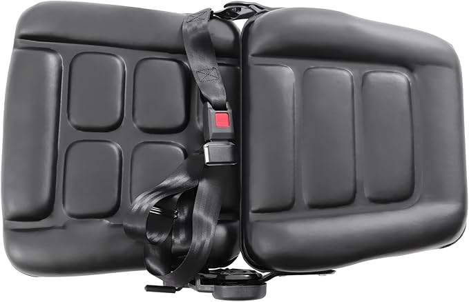 Universal Lawn Mower Seat, PVC Garden Tractor Seat, Tractor Suspension Seat, Universal Forklift Seat with Safety Belt, Full Suspension Seat Replacement for Heavy Mechanical Seat