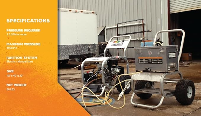 Sand Blaster Accessory Cart for Pressure Washers | Easily Turn Your Pressure Washer Into Sand Blaster | Up to 4000 PSI | 50 LB Sand Blasting Media Capacity | for 2.5 GPM Or Higher Pressure Washer