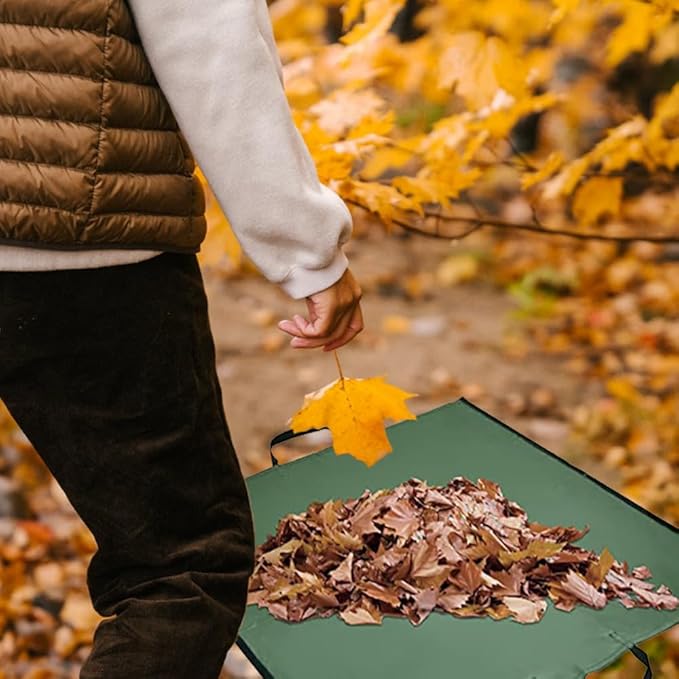 Leaf Bag for Collecting Leaves, Reusable Garden Yard Waste Tarp Container, Reusable Heavy Duty Gardening Bag with handles