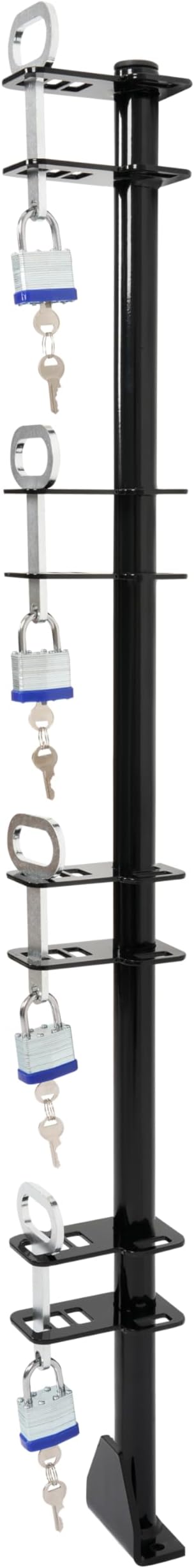 ECOTRIC 4 Place Trimmer Rack Holders for Landscape Truck Trailer Enclosed w/4 Locks Weed Eater Carrier Black Steel Pair