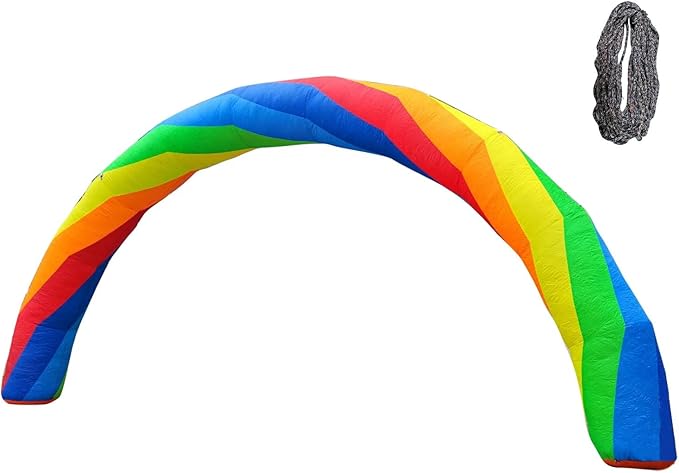 Giant Inflatable Rainbowed Arches Advertising Birthday Party Celebration Garden Decoration-Arch Blow Up Decorative Signs Event Entrance for 250W up General Blower(not Include) Open Size Under 5.5inch