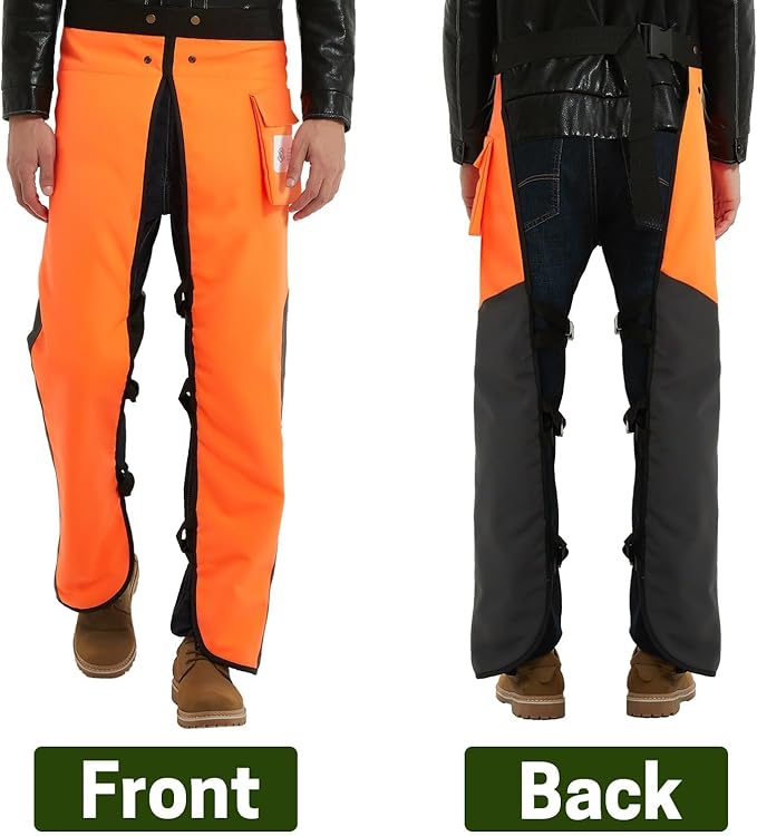 Chainsaw Chaps Apron Wrap 8-layer for Men/Women Loggers Forest Workers Protective Chain Saw Pants Adjustable