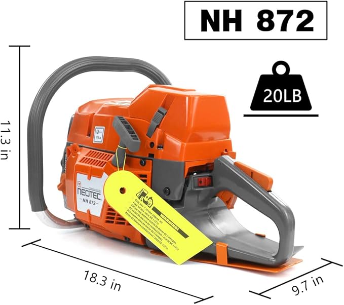 NEO-TEC NH872 28 Inch Gas Chainsaw,71 cc Gasoline Chain Saw Power Head,All Parts Compatible with Husqvarna 372XP
