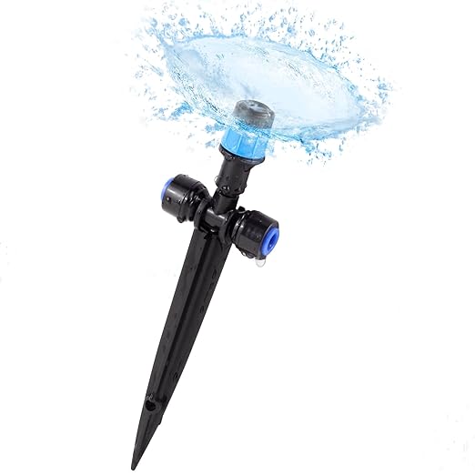 11PCS Adjustable Drip Irrigation Emitters(Fan-Shaped) Kit-Quick Connect for 1/4" Tubing, Dual Adjustment System-Easy to Install Drippers for Precise Garden Watering of Vegetables,Shrubs&Flowers