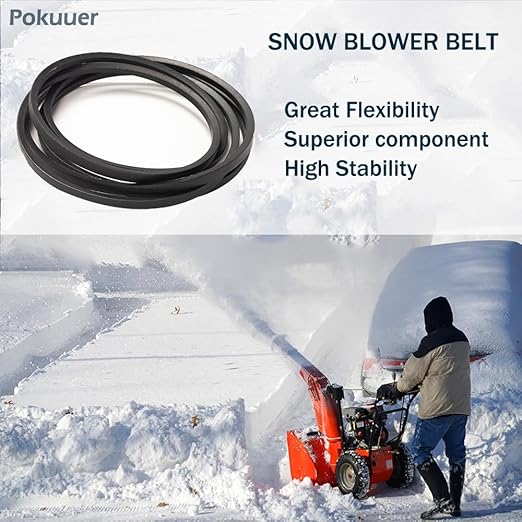 1/2" x 35" Snowblower Thrower Auger Drive Belt for MTD1731273, 1733439, 706-15711, 751-0101A, 754-0101, 754-0101A, 754-0101B, 954-0101, 954-0101A，Murray 37x120,MT37x120MA
