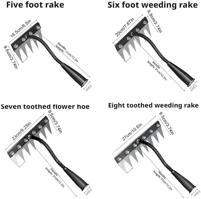 Gardenia Iron Weeding Rake, 2025 Gardenia Iron Weeding rake, Ironrake The Heavy-Duty Irons Weedings Rakes,Irons Rakes for Gardening and Weedings (5 Teeth) (7 Teeth)