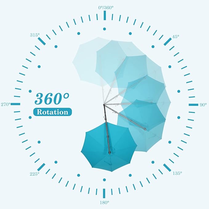 HOTIME10ft Large Cantilever Patio Umbrellas - Upgrade and Intensify - with 360 Rotation and 5 Angles Adjustment - Aluminum Offset Pool Umbrella Square Outdoor Umbrella for Patio Garden Deck Pool