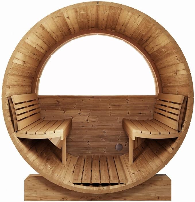 Sauna Barrel, Ergo-Series Backyard Sauna Barrel (Sauna Heater & Sauna Stones Included) (Model E6W)