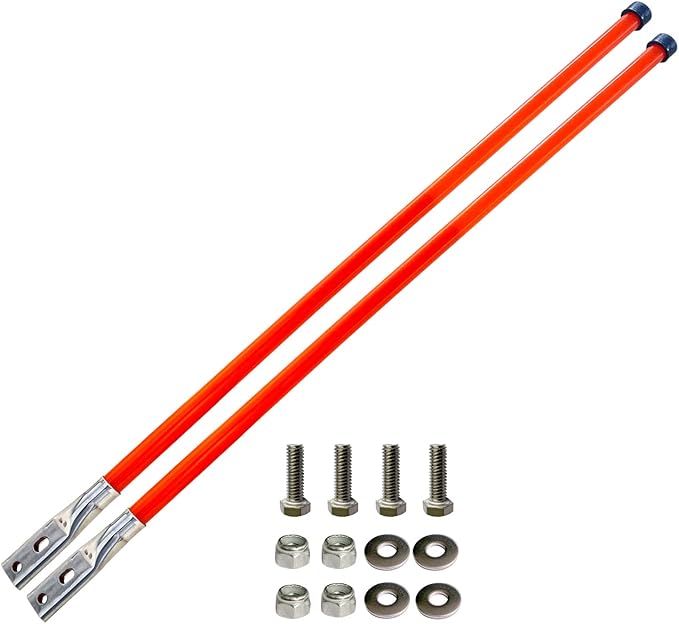 Snow Plow Blade Markers Guides Kit 304 Stainless Steel Joint Bright Orange 36'' Upgrade Lengthen Thicken High Visibility Never Break Never Rust Fit for Boss Western Snowplows and More