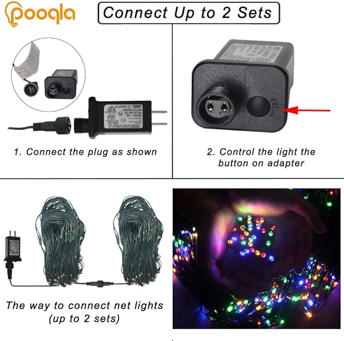 21ft x 5ft 360 LED Colorful Christmas Net Lights, 8 Modes Connectable Outdoor String Lights for Yard, Garden, Party Decor