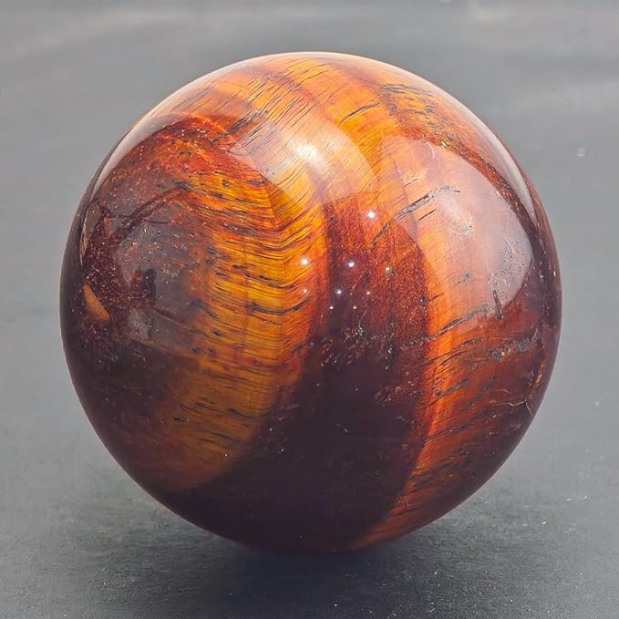 6-7CM/2.36-2.76inch Natural Crystal Red Tiger Eye Ball Quartz Massage Polished Spheres Reiki Healing Exquisite Room Decor Rock Ball Souvenirs Gift(Red Tige Eye, 60-70mm)