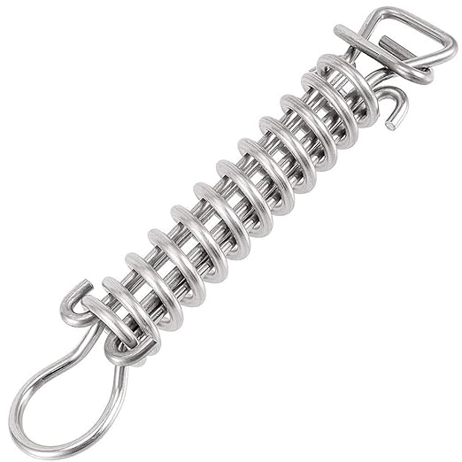 Wood Grip 10 Pack Swimming Pool Cover Stainless Steel Spring with Stopper D Ring and Protective Vinyl Spring Cover - for Winter Safety Pool Covers (10)