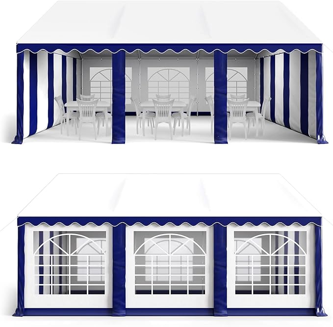 GREEN PARTY 13x26FT Party Tent Heavy Duty, Large Wedding Event Shelters with 3 Carry Bags & Removable Sidewalls, Outdoor Canopy Gazebo Commercial Tent for Carport Camping Garden Patio