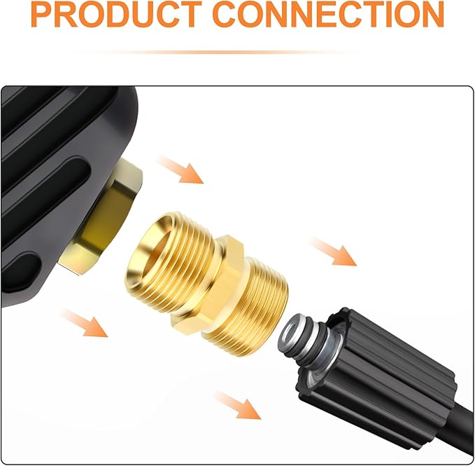 GASHER 5Pcs Brass M22 Pressure Washer Fitting,M22-14mm Male x M22-14mm Male Thread Fittings,For Pressure Washer Hose