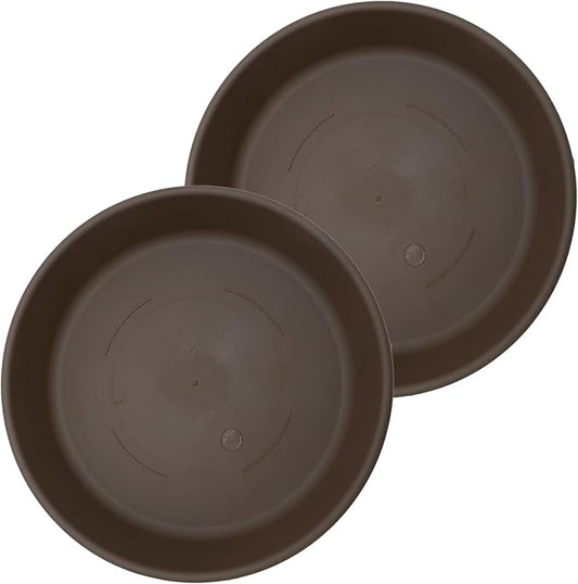The HC Companies Flower Pot Saucers - Plastic Plant Saucer for Outdoors & Indoors - Traditional Design Plant Pot Trays for Water Drainage - Durable & Stylish Round Plant Tray (14-inch Clay)