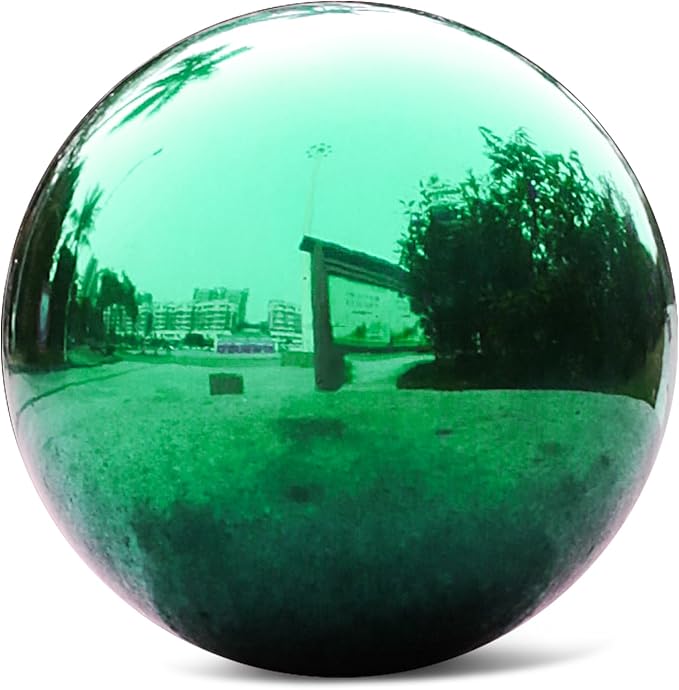 Stainless Steel Gazing Ball,10inch Green Gazing Globe