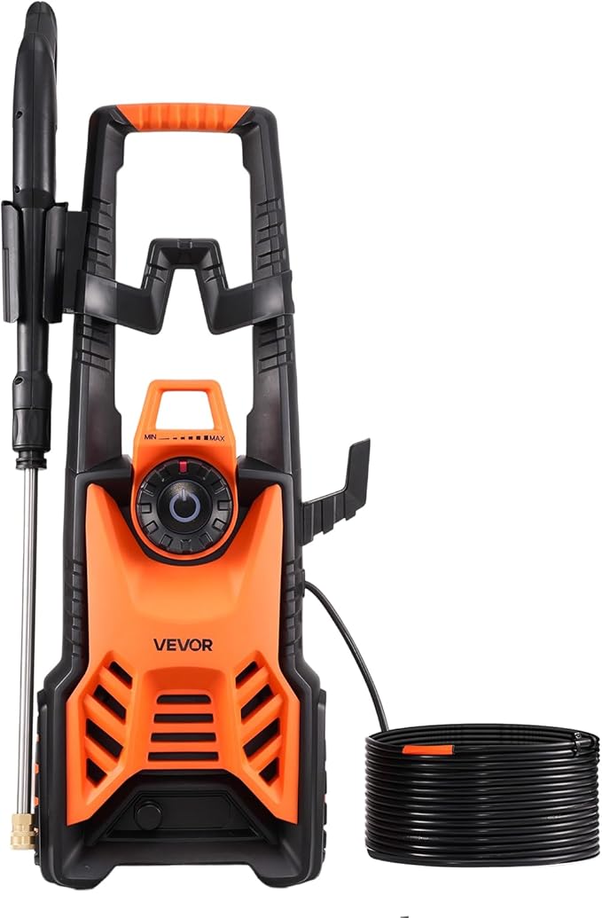 VEVOR Electric Pressure Washer, Max 4500 PSI and 3.2 GPM with Pressure Adjustment, High Power Pressure Cleaning Machine with 4 Quick Connect Nozzles, for Cars/Fences/Driveways/Patios/Home Cleaning