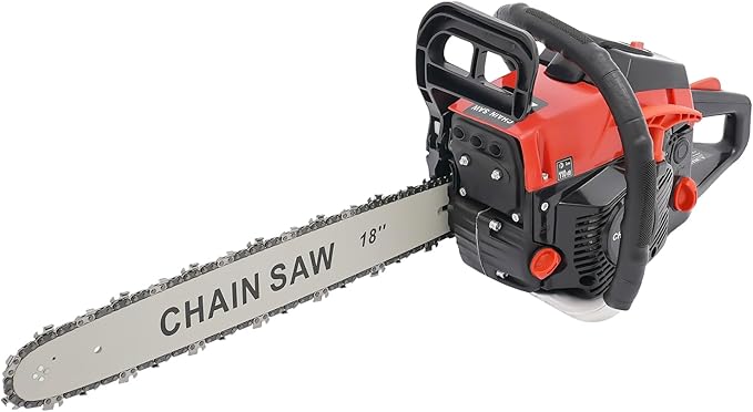 Gas Chainsaw, 2Stroke/4Stroke Gasoline Chainsaw Power Chain Saws Handheld Cordless Petrol Chainsaws For Wood Cutting Forest Felling Tree Pruning Shrub Pruning (2Stroke 18In 2200W 58CC)