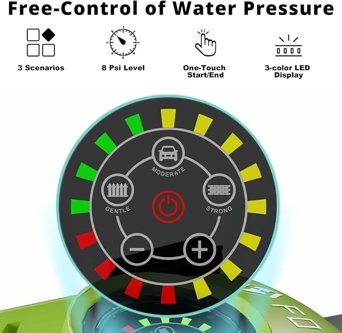 2025Upgraded Pressure Washer 5000PSI with Adjustable Touch Screen 8 Level, 34" Tall, 4 Quick Connect Nozzles,Inlet Hose&Filter&500mlFoam Cannon for Cars/Fences/Driveways/Home Cleaning,Yellow