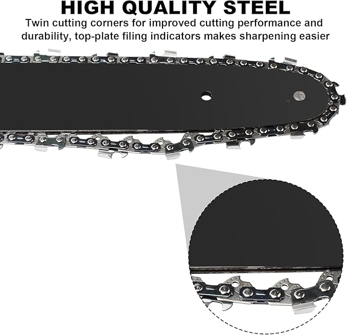 14 Inch Chainsaw Chain for SKIL CS4555-10, 14" Chain Saw Chain for Kobalt KCS 4040-06 40v 1040A-03 1040B-03 Greenworks Ryobi and More (2 Pcs)