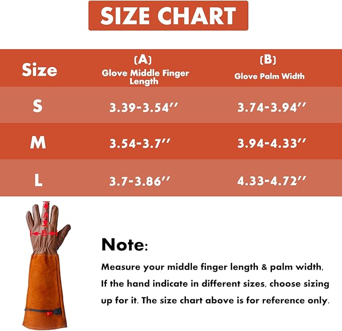 Gardening Gloves, Professional Puncture Proof Gloves for Rose Pruning & Cactus Trimming, Long Leather Garden Gloves Gifts for Women & Men- Full Grain Pigskin (Thorn Proof) (Large, Brown)