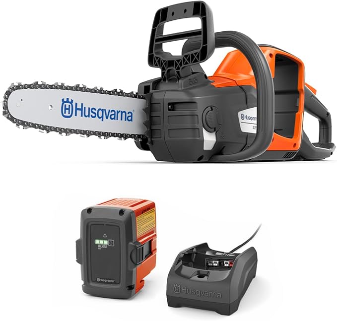 Husqvarna Power Axe 225i Battery Operated Chainsaw, 14-Inch Electric Chainsaw with 4 Ah Battery and Charger Included, 970547511