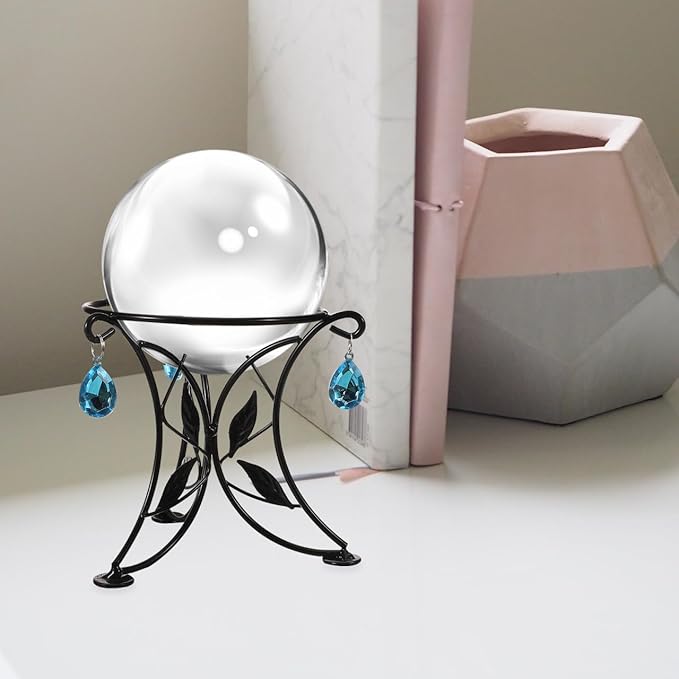 SUPVOX European Style Metal Gazing Ball Stand, Creative Garden Reflective Ball Holder, Iron Base for Outdoor Decoration, 5.51 X 5.51 X 5.11 Inches