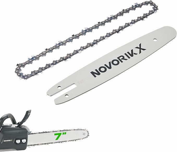 7" Chain and 7” Guide Bar Pitch: 1/4" Low Profile 44Drive Links Replacement Chain For 2-in-1 Cordless Pole Saw & Mini Chainsaw .043" Gauge