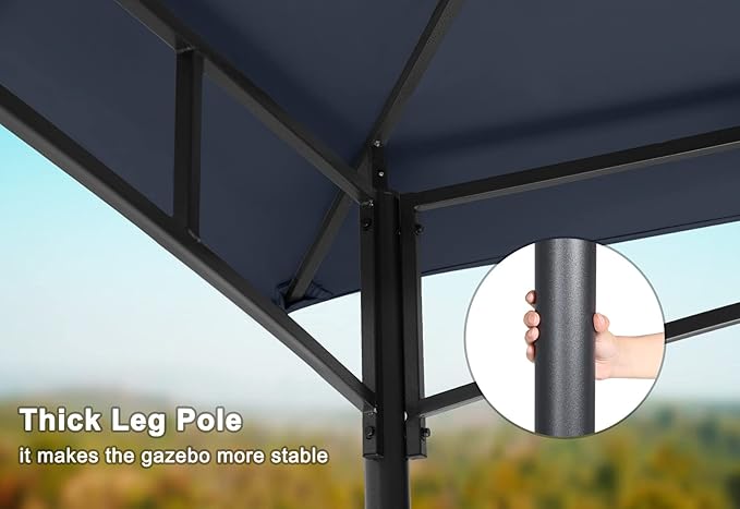 MASTERCANOPY Outdoor Garden Gazebo for Patios with Stable Steel Frame and Netting Walls (9x9,Navy Blue)