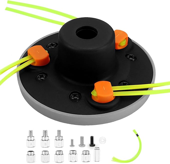 Quintillus Universal Weed Eater Head,H09 Weed Wacker Head Grass Trimmer Head Compatible with Ego, Ryobi,Echo,Weed Warrior with 12pc 11in / .095" Triangle Trimmer Line （Not for Kobalt）