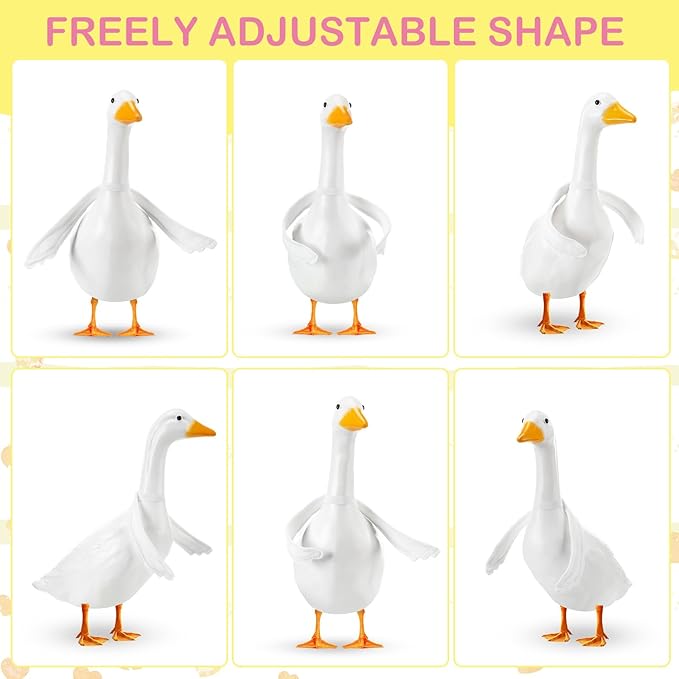 1 Pcs Poseable Goose Wings for 15”- 20" Porch Lawn Goose Outfit Accessories Poseable White Wings for Outdoor Patio Yard Lawn Art Decoration (Wave Edge)