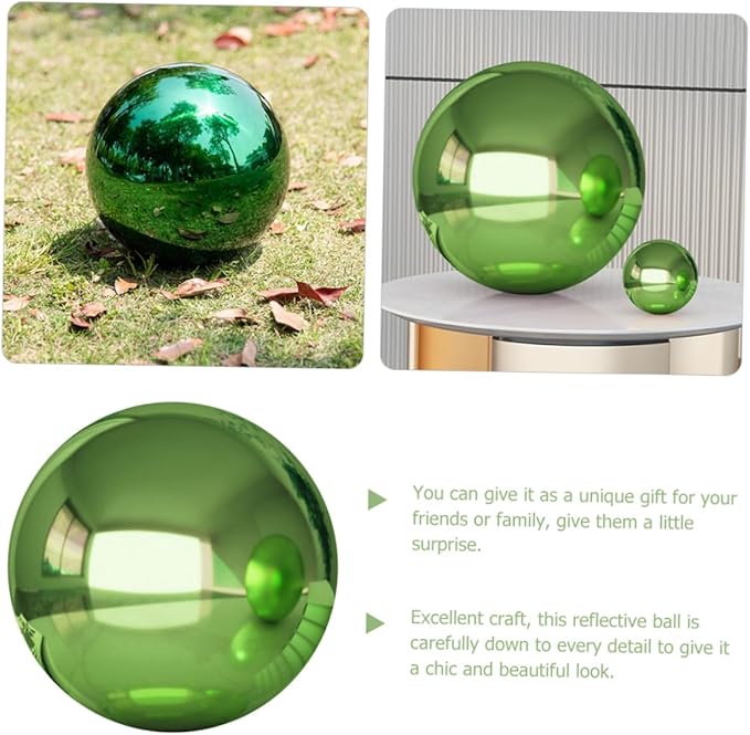 Milisten Garden Gazing Ball Reflective 4.72inch Outdoor Decorative Stainless Steel Sphere
