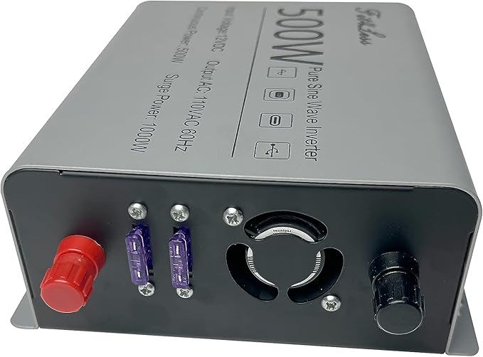 Pure sine Wave Inverter DC 12V Input and AC 110V Output with LCD Display, USB Output Port, Type-C Output Port(500W)