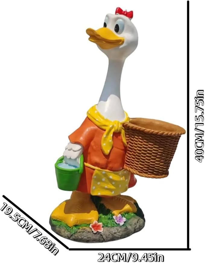 Couple Duck Garden Statue Duck Succulent Plant Flower Pot Goose Flower Pot Statue Indoor and Outdoor Art Decoration Courtyard Garden Terrace Lawn and Office Decoration Ideal Festival Gift