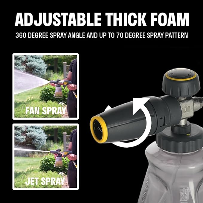 ACTIVE Premium Short Pressure Washer Gun with Swivel + Premium Foam Cannon for All types of Pressure Washers