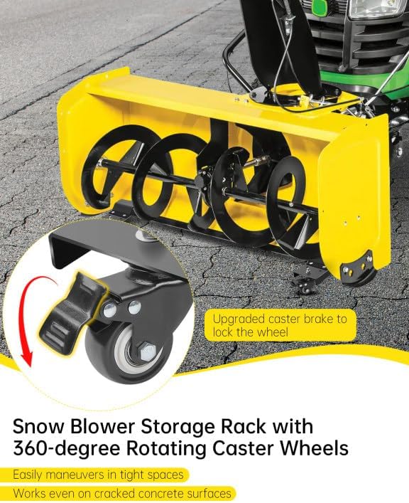 Snowblower Storage Dollies Fit for 44", 47", and 54" Snow Blower, Portable Snow Blower Rack with 360° Rotating Caster Wheels (2PCS)