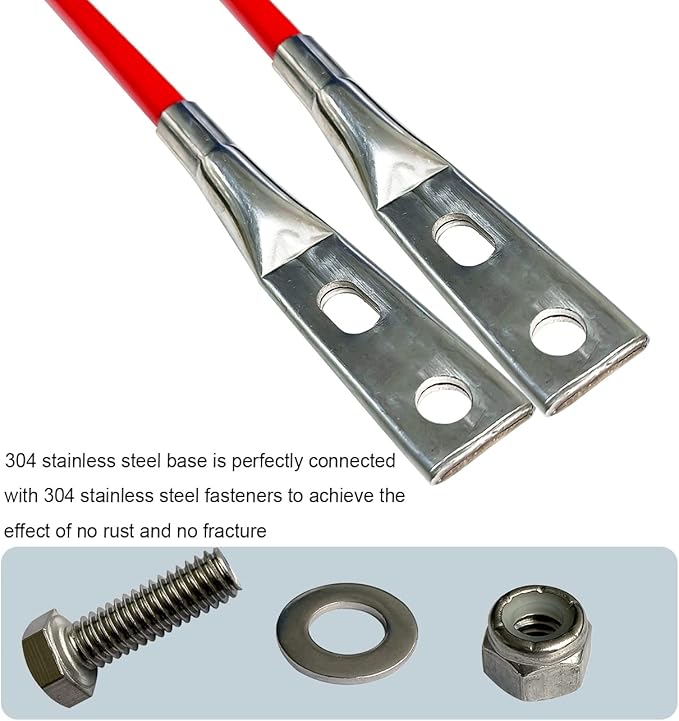Snow Plow Blade Markers Guides Kit Red 27" Internal All Steel Wire Never Breaks 304L Stainless Steel Joint High Visibility Easy Installation for Blizzard Boss SNO-Way Western Snowplows
