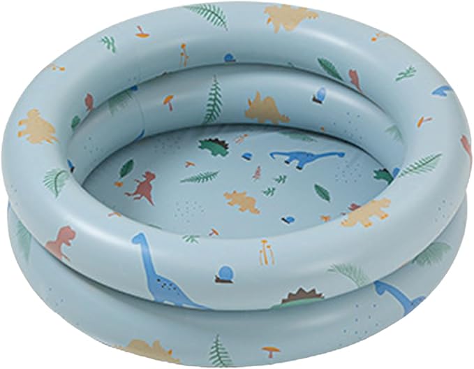 Inflatable Baby Retro Swimming Pool Family Cute Style Thickened Water Pool for Kids Indoor Outdoor Play (Blue)