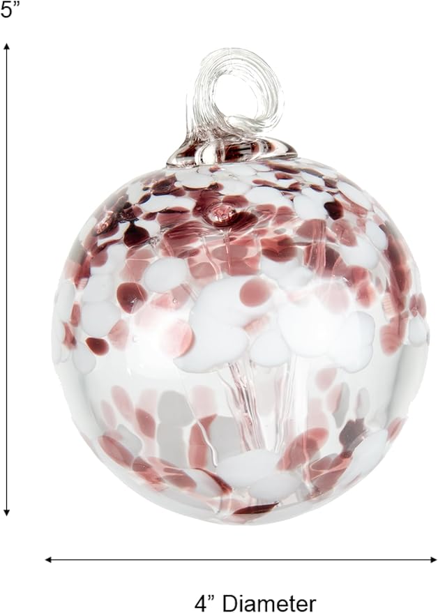 Dale Tiffany Hand Blown Glass, 4" Diameter Enchanted, Tree of Life Collection, Witch Globe Hanging Garden Indoor/Outdoor Decorative Ornament Gazing Ball