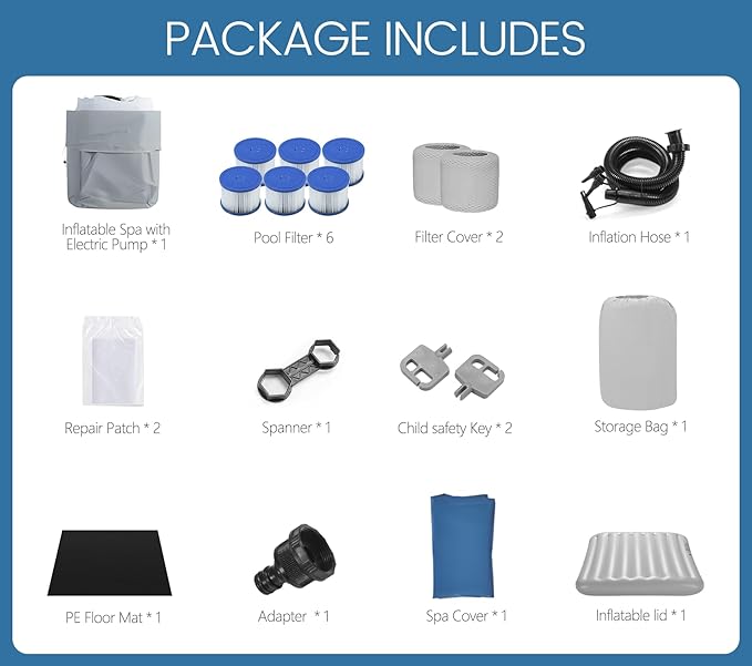 73" Inflatable Round Hot Tub for 2-6 Adults, Portable Outdoor Spa with 130 Air Jets, 1350W Heater, Rattan Look, Blow Up Bubble Tub for Patio, Deck, Backyard (Round Laminated PVC)
